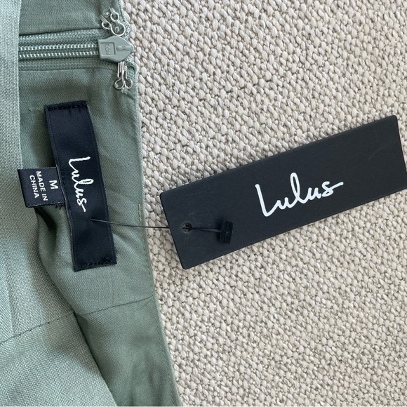 Lulus Sekera Sage Green Tassel Mini Skirt size medium - Picture 6 of 7